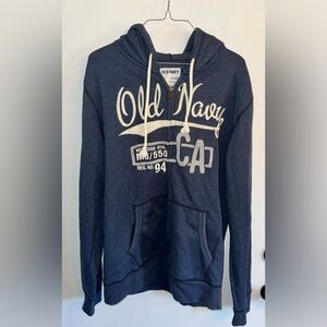 Old Navy Men’s Drawstring Zip Up Hoodie-Size Large-Navy